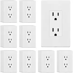 40 Pack Decorator Outlet 15A Receptacle with Screwless Wall Plate Self-Grounding, UL Listed, Standard Residential Electrical Outlets for Home, Non-Tamper Resistant, 5-15R, 125V, Glossy White 40 Pack Decorator Outlet 15A Receptacle with Screwless Wall Plate Self-Grounding, UL Listed, Standard Residential Electrical Outlets for Home, Non-Tamper Resistant, 5-15R, 125V, Glossy White