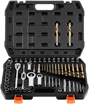 63-Piece Bolt Extractor Kit & Screw Extractor Set, Lug Nut Removal Tool with Left Hand Drill Bit Set, Nut Splitters, Taps & Tap Wrench, Ratchet, Adapters for Removing Rounded, Broken, Stripped 63-Piece Bolt Extractor Kit & Screw Extractor Set, Lug Nut Removal Tool with Left Hand Drill Bit Set, Nut Splitters, Taps & Tap Wrench, Ratchet, Adapters for Removing Rounded, Broken, Stripped