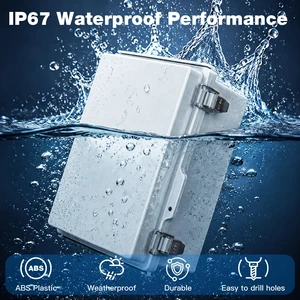 Junction Box Outdoor Electrical Boxes IP67 Waterproof Plastic Enclosure Weatherproof Electrical Box Outdoor Cable Project Box Enclosure, Mounting Plate, Easy Wall Mount Grey-11.4"x7.5"x5.5" Junction Box Outdoor Electrical Boxes IP67 Waterproof Plastic Enclosure Weatherproof Electrical Box Outdoor Cable Project Box Enclosure, Mounting Plate, Easy Wall Mount Grey-11.4"x7.5"x5.5"