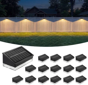 Solar Fence Lights 16 Pack, Outdoor Solar Lights with 3 Color Temperatures, IP65 Waterproof Wide-Angle LED Lighting for Fence, Patio, Yard, Deck, Wall, Garden (Black) Solar Fence Lights 16 Pack, Outdoor Solar Lights with 3 Color Temperatures, IP65 Waterproof Wide-Angle LED Lighting for Fence, Patio, Yard, Deck, Wall, Garden (Black)