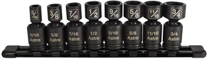 Astro Pneumatic Tool 78340 8-Piece 3/8" Drive Nano Pinless Universal Impact Sockets - SAE Astro Pneumatic Tool 78340 8-Piece 3/8" Drive Nano Pinless Universal Impact Sockets - SAE
