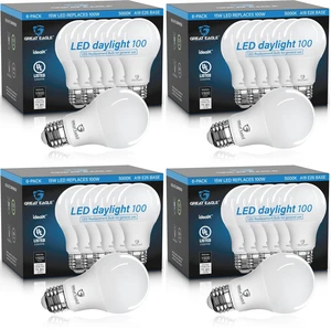 A19 LED Light Bulbs 100 Watt Equivalent - UL Listed - Daylight 5000K LED Light Bulbs, 15W Non-Dimmable, 1500 Lumens (24 Pack) A19 LED Light Bulbs 100 Watt Equivalent - UL Listed - Daylight 5000K LED Light Bulbs, 15W Non-Dimmable, 1500 Lumens (24 Pack)