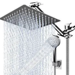 Modern 12" Large Square Rain Showerhead with 5 Modes Handheld Showerhead Combo, Adjustable Arm, Easy Tool-Free Installation Modern 12" Large Square Rain Showerhead with 5 Modes Handheld Showerhead Combo, Adjustable Arm, Easy Tool-Free Installation