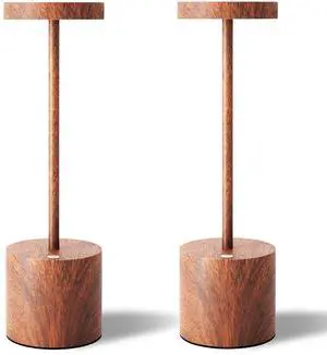 LED Cordless Table Lamps Set of 2, 5000mAh Rechargeable Table Light Portable Outdoor Table Lamp, 3 Color Stepless Dimming Battery Powered Lamp for Dinner/Patio/Restaurant/Bedroom (Wood Grain) LED Cordless Table Lamps Set of 2, 5000mAh Rechargeable Table Light Portable Outdoor Table Lamp, 3 Color Stepless Dimming Battery Powered Lamp for Dinner/Patio/Restaurant/Bedroom (Wood Grain)