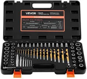 Bolt Extractor Kit, 65 Pieces Easy Out Screw Extractor Set, Lug Nut Removal Tool with Left Hand Drill Bit Set for Removing Damaged, Frozen, Broken, Rusted, Rounded-Off Bolts, Nuts & Screws Bolt Extractor Kit, 65 Pieces Easy Out Screw Extractor Set, Lug Nut Removal Tool with Left Hand Drill Bit Set for Removing Damaged, Frozen, Broken, Rusted, Rounded-Off Bolts, Nuts & Screws