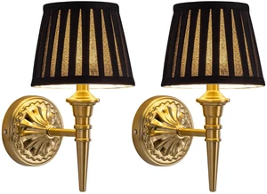 Cordless Gold Wall Sconces Set of 2, Black Fabric Lampshde Wall Lamps Small LED Wireless Portable Rechargeable Battery Lighting for Wall Painting, Living Room, Bedroom, Hallway, Gifts, Nightlight Cordless Gold Wall Sconces Set of 2, Black Fabric Lampshde Wall Lamps Small LED Wireless Portable Rechargeable Battery Lighting for Wall Painting, Living Room, Bedroom, Hallway, Gifts, Nightlight