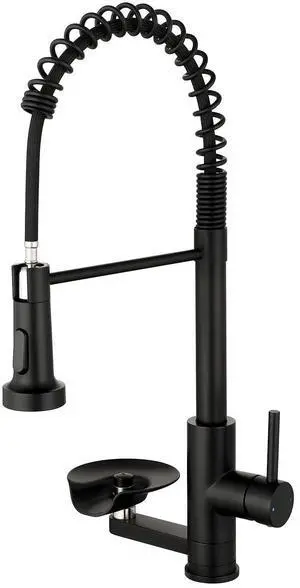 Pull Down Kitchen Faucet with Cup Washer Black Kitchen Sink Faucet with Deck Plate,Glass Rinser,Single Handle,Single Hole,Lead-Free Stainless Steel Pull Down Kitchen Faucet with Cup Washer Black Kitchen Sink Faucet with Deck Plate,Glass Rinser,Single Handle,Single Hole,Lead-Free Stainless Steel