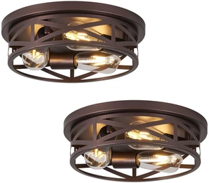13 inch Flush Mount Ceiling Light Fixtures,3-Light Modern Hallway Light Fixtures Ceiling, Brown Lights Fixture Ceiling Mount for Farmhouse,Kitchen, Bedroom 2 Pack 13 inch Flush Mount Ceiling Light Fixtures,3-Light Modern Hallway Light Fixtures Ceiling, Brown Lights Fixture Ceiling Mount for Farmhouse,Kitchen, Bedroom 2 Pack