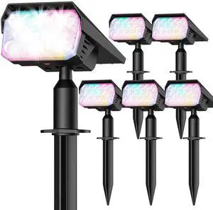 Solar Color Changing RGB Lights IP65 Waterproof, 56 LED 8 Lighting Modes Solar Spotlights, Landscape Lights for Yard Garden Pathway Holiday Decor, 6 Pack (Multicolor) Solar Color Changing RGB Lights IP65 Waterproof, 56 LED 8 Lighting Modes Solar Spotlights, Landscape Lights for Yard Garden Pathway Holiday Decor, 6 Pack (Multicolor)