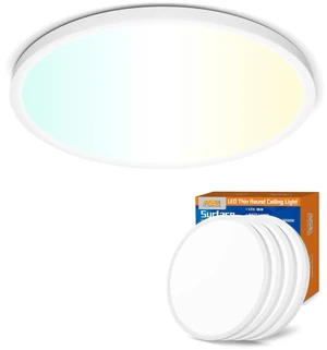 LED Flush Mount Ceiling Light 4-Pack, 18 inch Thin Round Flat Panel Light 36W 4650lm, 3000K/4000K/6500K Dimmable, White Light Fixtures Ceiling Mount for Kitchen, Bedroom LED Flush Mount Ceiling Light 4-Pack, 18 inch Thin Round Flat Panel Light 36W 4650lm, 3000K/4000K/6500K Dimmable, White Light Fixtures Ceiling Mount for Kitchen, Bedroom