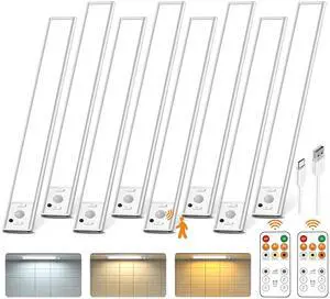 8 Pack Under Cabinet Lighting Rechargeable 12 Motion Sensor Light Indoor 2500mAh Closet Lights Wireless, 3 Color Temps & Dimmable, Timer, Magnetic Under Counter Lights for Kitchen, Wardrobe, Stairs 8 Pack Under Cabinet Lighting Rechargeable 12 Motion Sensor Light Indoor 2500mAh Closet Lights Wireless, 3 Color Temps & Dimmable, Timer, Magnetic Under Counter Lights for Kitchen, Wardrobe, Stairs