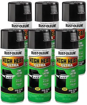High Heat Ultra Semi-Gloss Black Spray Paint Up To 1200°F Protection, Grills, Smokers & Stoves, Rust Resistant Finish, Corrosion Resistant, 12 Oz High Heat Ultra Semi-Gloss Black Spray Paint Up To 1200°F Protection, Grills, Smokers & Stoves, Rust Resistant Finish, Corrosion Resistant, 12 Oz