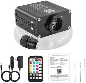 16W Twinkle Starlight Headliner Kit 650pcs 0.03in 13.1ft Small Size Fiber Optic Star Lights for Car, Music Sync Mode, Starry Sky Effect, RGBW Changing Color, App/ Remote Control 16W Twinkle Starlight Headliner Kit 650pcs 0.03in 13.1ft Small Size Fiber Optic Star Lights for Car, Music Sync Mode, Starry Sky Effect, RGBW Changing Color, App/ Remote Control