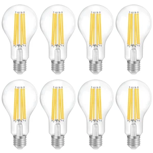 150W Eq Dimmable A23 LED, 2650LM, 3000K, E26, 8P 18W, clear glass, vintage filament, instant on, no flicker, for table lamps, living room, bedroom, dining room 150W Eq Dimmable A23 LED, 2650LM, 3000K, E26, 8P 18W, clear glass, vintage filament, instant on, no flicker, for table lamps, living room, bedroom, dining room