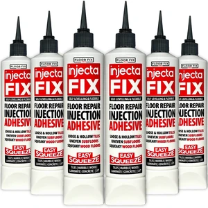 Floor-Fix Pro - All in One Repair Kit for Loose/Hollow & Tiles Repair + Squeaky Wood, LVT & Laminate. Includes Anti- Clog Air-Tight Cap. Does NOT Require Caulk Gun (6) Floor-Fix Pro - All in One Repair Kit for Loose/Hollow & Tiles Repair + Squeaky Wood, LVT & Laminate. Includes Anti- Clog Air-Tight Cap. Does NOT Require Caulk Gun (6)