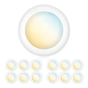 (12 Pack) 5/6 Inch Dimmable 3CCT LED Disk Lights, 15W Surface Mount Recessed Ceiling Disc Lighting, 3 Color Selectable 3000K/4000K/5000K, 1050lm, J-Box Or Recessed Can Installation, UL-Listed (12 Pack) 5/6 Inch Dimmable 3CCT LED Disk Lights, 15W Surface Mount Recessed Ceiling Disc Lighting, 3 Color Selectable 3000K/4000K/5000K, 1050lm, J-Box Or Recessed Can Installation, UL-Listed
