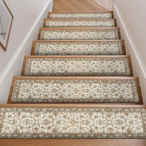 Vintage Stair Treads Non-Slip Stair Runners for Wooden Steps 15PCS 30"x8" Indoor Carpet Stair Treads Mats Staircase Step Treads for Kids, Elders and Dogs, Stair Covers, Beige Vintage Stair Treads Non-Slip Stair Runners for Wooden Steps 15PCS 30"x8" Indoor Carpet Stair Treads Mats Staircase Step Treads for Kids, Elders and Dogs, Stair Covers, Beige