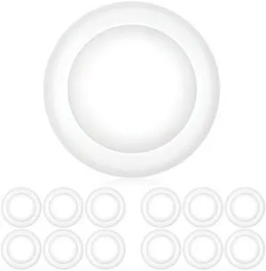 (12 Pack) 5/6 Inch Dimmable LED Disk Light Surface Flush Mount 15W, UL Listed, Recessed Retrofit Ceiling Disc Lights, Energy Star, Installs into Junction Box Or Recessed Can,1050lm - 5000K (12 Pack) 5/6 Inch Dimmable LED Disk Light Surface Flush Mount 15W, UL Listed, Recessed Retrofit Ceiling Disc Lights, Energy Star, Installs into Junction Box Or Recessed Can,1050lm - 5000K