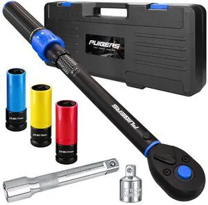 10-170FT 1/2'' Torque Wrench Socket Set, 17mm 19mm 21mm Wheel Sockets with 3/8" Drive Adapter and Extension Bar 72 Tooth, High Accuracy Laser Marking Scale for Auto Motorcycle Repair 10-170FT 1/2'' Torque Wrench Socket Set, 17mm 19mm 21mm Wheel Sockets with 3/8" Drive Adapter and Extension Bar 72 Tooth, High Accuracy Laser Marking Scale for Auto Motorcycle Repair