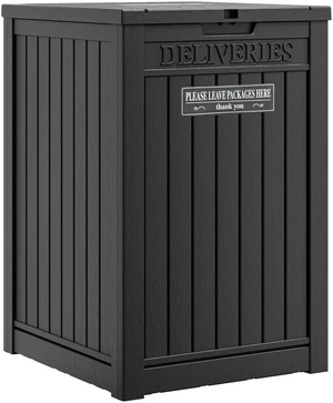 Package Delivery Box for Outside, Black Secure Lockable, Waterproof, Resin, for Porch & Garden Package Delivery Box for Outside, Black Secure Lockable, Waterproof, Resin, for Porch & Garden
