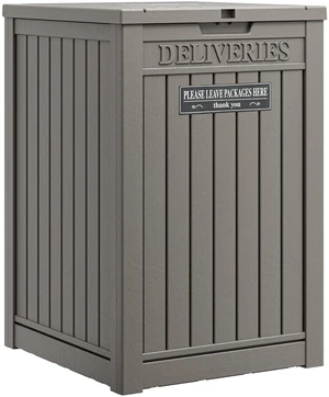 Package Delivery Box for Outside, Grey Secure Lockable, Waterproof, Resin, for Porch & Garden Package Delivery Box for Outside, Grey Secure Lockable, Waterproof, Resin, for Porch & Garden