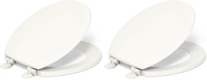 4648-96 Stonewood Toilet Seat Round, Wood Seat, Compatible with Standard Round Toilets, Lid with Color-Matched Plastic Hinges, Biscuit (Pack of 2) 4648-96 Stonewood Toilet Seat Round, Wood Seat, Compatible with Standard Round Toilets, Lid with Color-Matched Plastic Hinges, Biscuit (Pack of 2)