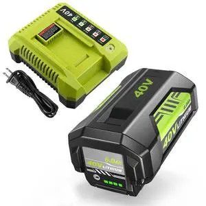40V Lithium-Ion 6.0Ah Battery Replacement for Ryobi 40V Battery and Charger Compatible with Ryobi 40V Battery and Charger OP40601 OP40401 OP40404 OP40602 OP40605 OP4026 40V Lithium-Ion 6.0Ah Battery Replacement for Ryobi 40V Battery and Charger Compatible with Ryobi 40V Battery and Charger OP40601 OP40401 OP40404 OP40602 OP40605 OP4026