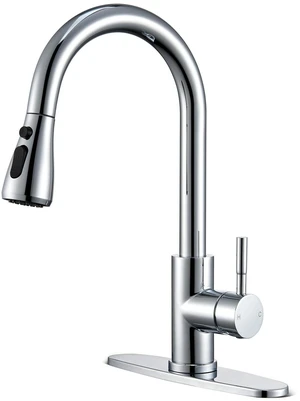 Chrome Kitchen Faucets with Pull Down Sprayer High Arc Single Handle Stainless Steel Kitchen Sink Faucet, Single hole or 3 Hole, for Farmhouse RV Laundry Bar Camper Chrome Kitchen Faucets with Pull Down Sprayer High Arc Single Handle Stainless Steel Kitchen Sink Faucet, Single hole or 3 Hole, for Farmhouse RV Laundry Bar Camper