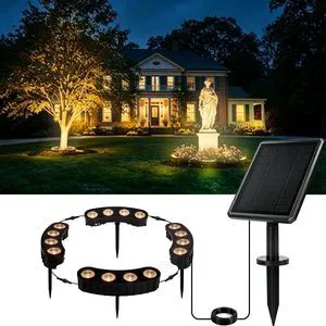 Solar Tree Lights, Upgraded Solar Spot Lights Outdoor, Warm White 8.3*7.2in Large Solar Panel with USB Port, 16 COB LED, 33FT Cable, IP65 Waterproof, 4000Mah Uplights for PalmTree, Flag Pole Solar Tree Lights, Upgraded Solar Spot Lights Outdoor, Warm White 8.3*7.2in Large Solar Panel with USB Port, 16 COB LED, 33FT Cable, IP65 Waterproof, 4000Mah Uplights for PalmTree, Flag Pole