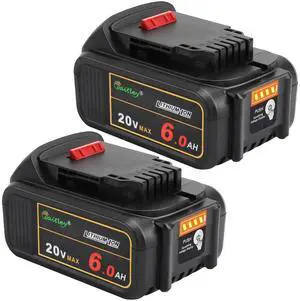 2 Pack 20V 6.0Ah Replacement Battery Compatible with Dewalt Tool Lithium-Ion Battery Compatible With DCB200 DCD DCF DCG Series Cordless Power Tools Not Made in Dewalt 2 Pack 20V 6.0Ah Replacement Battery Compatible with Dewalt Tool Lithium-Ion Battery Compatible With DCB200 DCD DCF DCG Series Cordless Power Tools Not Made in Dewalt
