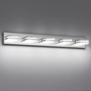 Modern LED Stainless Steel Chrome Acrylic Bathroom Lights Fixtures 5-Light Wall Lighting,Vanity Lights for Bathroom Over Mirror 6000K 350°RotateNo Assembly Required Modern LED Stainless Steel Chrome Acrylic Bathroom Lights Fixtures 5-Light Wall Lighting,Vanity Lights for Bathroom Over Mirror 6000K 350°RotateNo Assembly Required