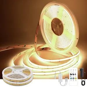 COB LED Strip Lights Warm White,24V Dimmable led Light Strip KIT with Remote and app Control,3000K 65FT/20m 8mm Wide Ra>90 Cuttable Flexible Strip Lights for Bedroom,Shelf,Cabinet COB LED Strip Lights Warm White,24V Dimmable led Light Strip KIT with Remote and app Control,3000K 65FT/20m 8mm Wide Ra>90 Cuttable Flexible Strip Lights for Bedroom,Shelf,Cabinet