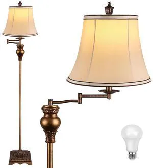 Vintage Floor Lamps for Living Room,Traditional 350° Adjustable Swing Arm Farmhouse Floor Lamp for Bedroom, Rustic Standing Lamp Pole Lamps for Reading, Home Décor and Office,Bronze Gold Vintage Floor Lamps for Living Room,Traditional 350° Adjustable Swing Arm Farmhouse Floor Lamp for Bedroom, Rustic Standing Lamp Pole Lamps for Reading, Home Décor and Office,Bronze Gold