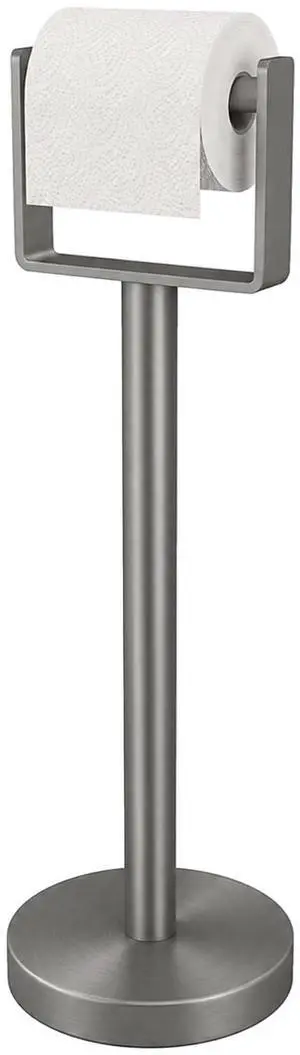 Toilet Paper Holder Stand, Extra-Weighted Base, Brushed Graphite Stainless Steel Toilet Paper Stand, Free Standing Floor Tissue Roll Holder for Bathroom 200UP Toilet Paper Holder Stand, Extra-Weighted Base, Brushed Graphite Stainless Steel Toilet Paper Stand, Free Standing Floor Tissue Roll Holder for Bathroom 200UP