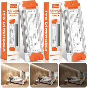 60W Dimmable LED Driver 12V DC Triac Constant Transformer, 120V AC to 12 Volt DC Lighting Low Voltage Power Supply, LED Light Transformer for Kitchens, Cabinets, Bedrooms 2 Pack 60W Dimmable LED Driver 12V DC Triac Constant Transformer, 120V AC to 12 Volt DC Lighting Low Voltage Power Supply, LED Light Transformer for Kitchens, Cabinets, Bedrooms 2 Pack