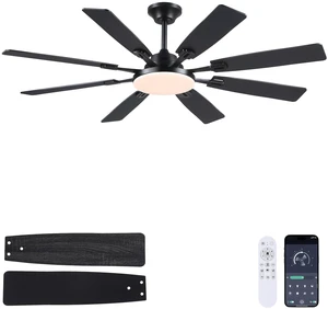 Ceiling Fan With Light & Remote Indoor/Outdoor Use 60 Inch Black Reversible DC Motor,3CCT, Dimmable, Timer, Noiseless,Ceiling Fan for Bedroom Living Room Ceiling Fan With Light & Remote Indoor/Outdoor Use 60 Inch Black Reversible DC Motor,3CCT, Dimmable, Timer, Noiseless,Ceiling Fan for Bedroom Living Room