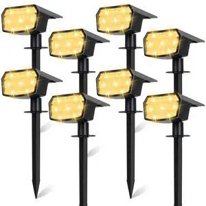 8-Pack Solar Spot Lights Outdoor Waterproof,Landscape Spotlight Warm White 59 LED, 3 Lighting Modes, IP65 Waterproof, Solar Powered Outdoor Lights for Yard Garden 8-Pack Solar Spot Lights Outdoor Waterproof,Landscape Spotlight Warm White 59 LED, 3 Lighting Modes, IP65 Waterproof, Solar Powered Outdoor Lights for Yard Garden
