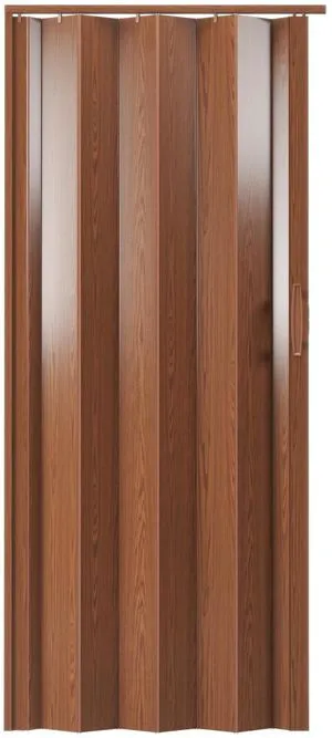 Studio Series 32" x 80" PVC Foldable Accordion Door, Walnut Trimmable PVC panels, flexible single-layer design, space-saving interior door, room divider, easy installation Studio Series 32" x 80" PVC Foldable Accordion Door, Walnut Trimmable PVC panels, flexible single-layer design, space-saving interior door, room divider, easy installation