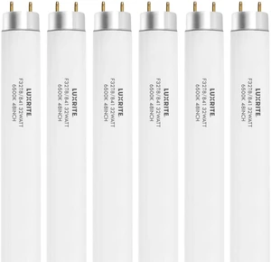 F32T8/865 48 Inch T8 Fluorescent Tube Light Bulb, 6500K (6-Pack) Daylight, 32W, 2800 Lumens, G13 Medium Bi-Pin Base, Model LR20735, 13,000-Hour Life, 120V, CRI 80, Glass Tubular F32T8/865 48 Inch T8 Fluorescent Tube Light Bulb, 6500K (6-Pack) Daylight, 32W, 2800 Lumens, G13 Medium Bi-Pin Base, Model LR20735, 13,000-Hour Life, 120V, CRI 80, Glass Tubular