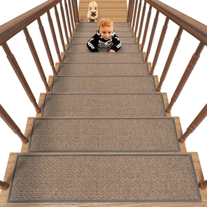 Non Slip Stair-Treads, Rubber Backing Stair-Runners for Wooden Steps 15PCS Residue Free Carpet Stair Treads for Kids and Dogs 8"x30" Light Gray Non Slip Stair-Treads, Rubber Backing Stair-Runners for Wooden Steps 15PCS Residue Free Carpet Stair Treads for Kids and Dogs 8"x30" Light Gray