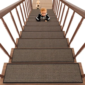 Non Slip Stair-Treads, Rubber Backing Stair-Runners for Wooden Steps 15PCS Residue Free Carpet Stair Treads for Kids and Dogs 8"x30" Black Non Slip Stair-Treads, Rubber Backing Stair-Runners for Wooden Steps 15PCS Residue Free Carpet Stair Treads for Kids and Dogs 8"x30" Black