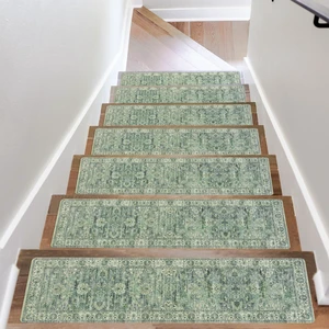 Non-Slip Stair Treads for Wooden Steps 30"X8" Indoor Stair Runners Slip Resistant Stair Rugs Safety Mats for Dogs, Kids & Elders, Rubber Backed Stair Treads Stair Covers, 15PC, Green Non-Slip Stair Treads for Wooden Steps 30"X8" Indoor Stair Runners Slip Resistant Stair Rugs Safety Mats for Dogs, Kids & Elders, Rubber Backed Stair Treads Stair Covers, 15PC, Green
