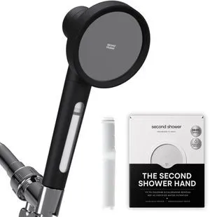 SecondShower Filtered Shower Head with Handheld for Hard Water - NSF Certified 99.9% Chlorine Removal, High Pressure, Korean Vitamin C Filter for Soft Skin & Hair (Matte Black) SecondShower Filtered Shower Head with Handheld for Hard Water - NSF Certified 99.9% Chlorine Removal, High Pressure, Korean Vitamin C Filter for Soft Skin & Hair (Matte Black)