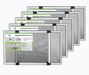 Expandable Window Screen Large Adjustable Window Screens 19.8''H X 28-52W 5 Pack Replacement Window Screen for Window Expandable Window Screen Large Adjustable Window Screens 19.8''H X 28-52W 5 Pack Replacement Window Screen for Window