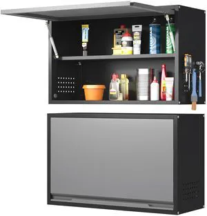 Garage Wall Cabinet with Up-Flip Door, 19.7" H Metal Wall Cabinet Wall Mounted Metal Storage Cabinet for Kitchen,Garage,Basement,Ware House Assembly Required Garage Wall Cabinet with Up-Flip Door, 19.7" H Metal Wall Cabinet Wall Mounted Metal Storage Cabinet for Kitchen,Garage,Basement,Ware House Assembly Required
