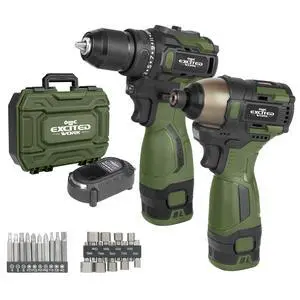 17V Brushless Screwdriver Drill Set, 140Nm Cordless Impact Driver & 55Nm Electric Drill with 3 Adjustable Speed, 2 Batteries and Led Work Light 17V Brushless Screwdriver Drill Set, 140Nm Cordless Impact Driver & 55Nm Electric Drill with 3 Adjustable Speed, 2 Batteries and Led Work Light