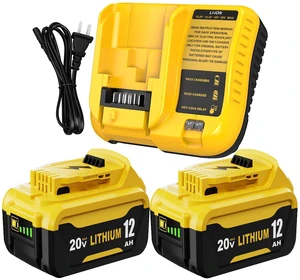 2 Packs 12000mAh Replacement for Dewalt 20V Battery and Charger Combo Kit Compatible with Dewalt 20V Max Battery DCB208 DCB207 DCB206 DCB204 DCB203 DCB202 DCB201 and DCB107 Charger 2 Packs 12000mAh Replacement for Dewalt 20V Battery and Charger Combo Kit Compatible with Dewalt 20V Max Battery DCB208 DCB207 DCB206 DCB204 DCB203 DCB202 DCB201 and DCB107 Charger