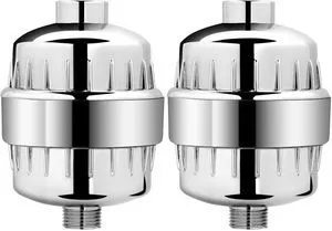 High Output Universal Shower Filter with Replaceable Multi-Stage Filter Cartridge Transform Itching, Eczema & Acne into Glowing Hair, Nails & Skin Fast - Chrome (SF220) (Pack of 2) High Output Universal Shower Filter with Replaceable Multi-Stage Filter Cartridge Transform Itching, Eczema & Acne into Glowing Hair, Nails & Skin Fast - Chrome (SF220) (Pack of 2)
