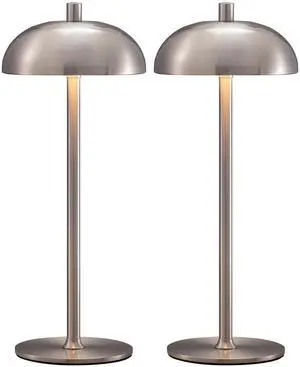 12" Cordless Table Lamps Set of 2, Nickel Modern Portable Desk Lamp LED, 3 Color Dimming, Rechargeable, Battery Operated Lights for Bedroom, Outdoor, Restaurant, Bedside, Night Light, Gifts 12" Cordless Table Lamps Set of 2, Nickel Modern Portable Desk Lamp LED, 3 Color Dimming, Rechargeable, Battery Operated Lights for Bedroom, Outdoor, Restaurant, Bedside, Night Light, Gifts