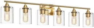 6-Light Gold Vanity Light,Bathroom Light Fixtures,Modern Brushed Brass Gold Wall Sconce Lighting,Bathroom Wall Lamp for Mirror Bedroom Living Room Vanity Table Hallway 6-Light Gold Vanity Light,Bathroom Light Fixtures,Modern Brushed Brass Gold Wall Sconce Lighting,Bathroom Wall Lamp for Mirror Bedroom Living Room Vanity Table Hallway